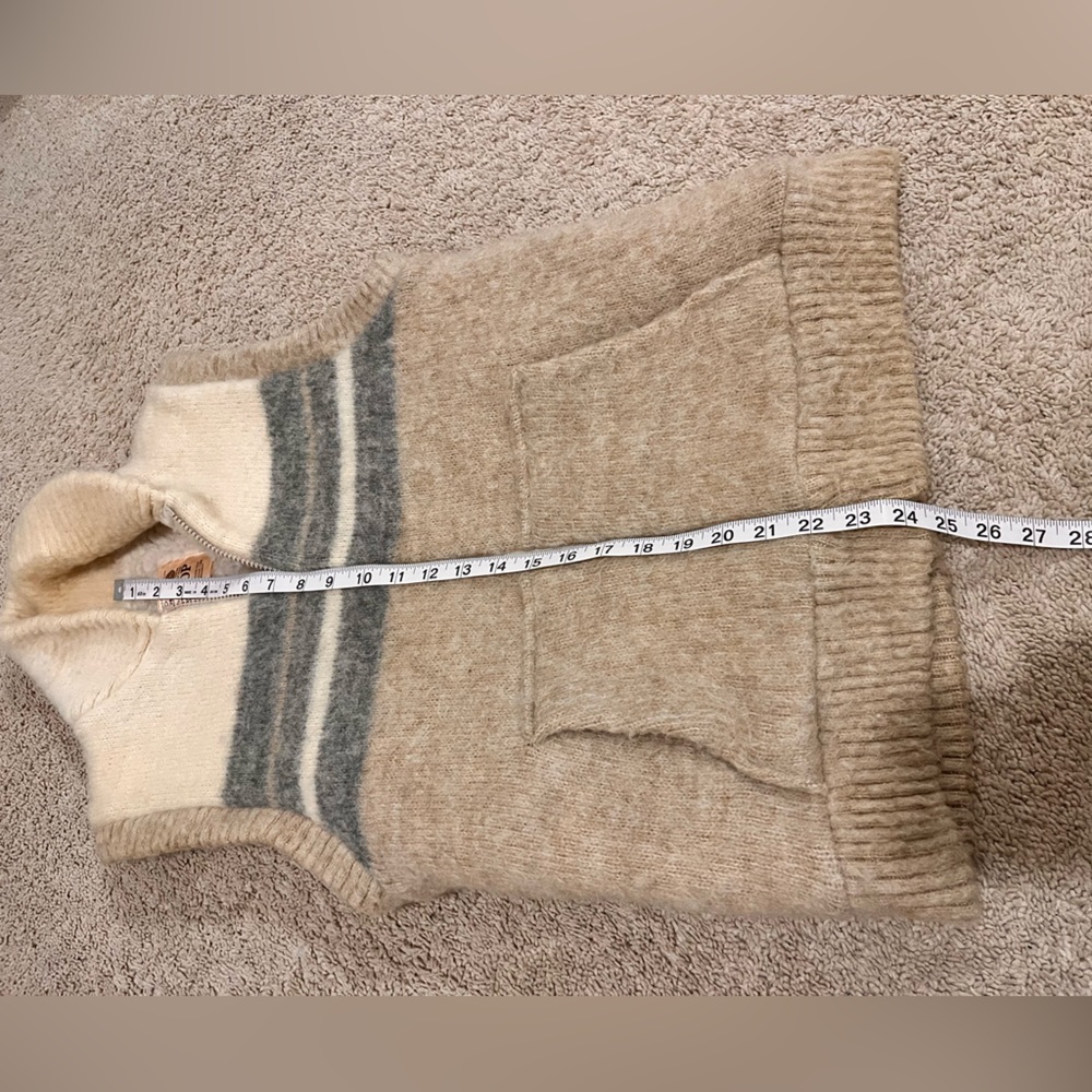 Vintage Amazing 100% Wool Sweater Vest From Caldwell For TipTop Sz S Zip front - Picture 12 of 13